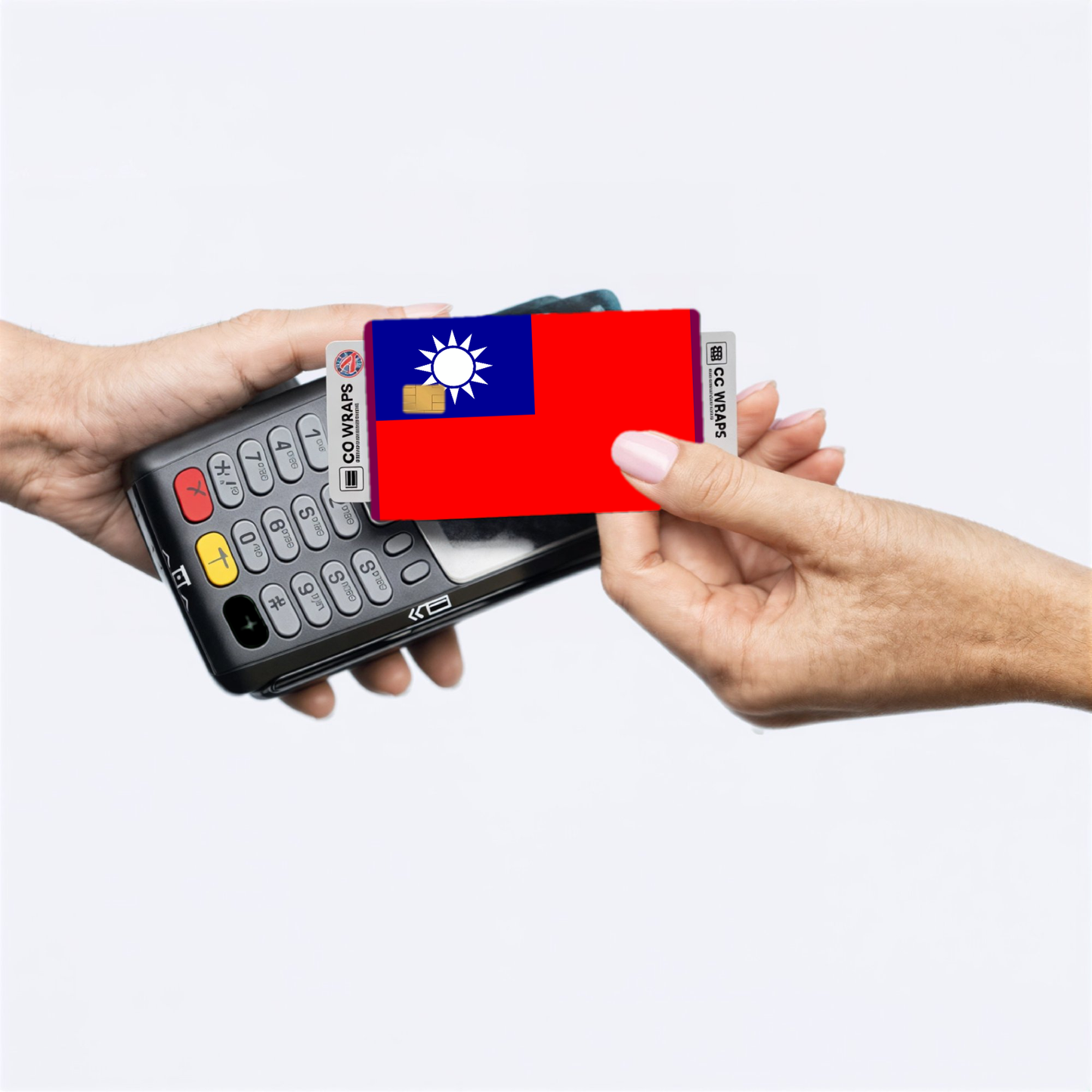 2PK Taiwan, Province of China Flag Credit Card Sticker Skin Vinyl Decal Protector