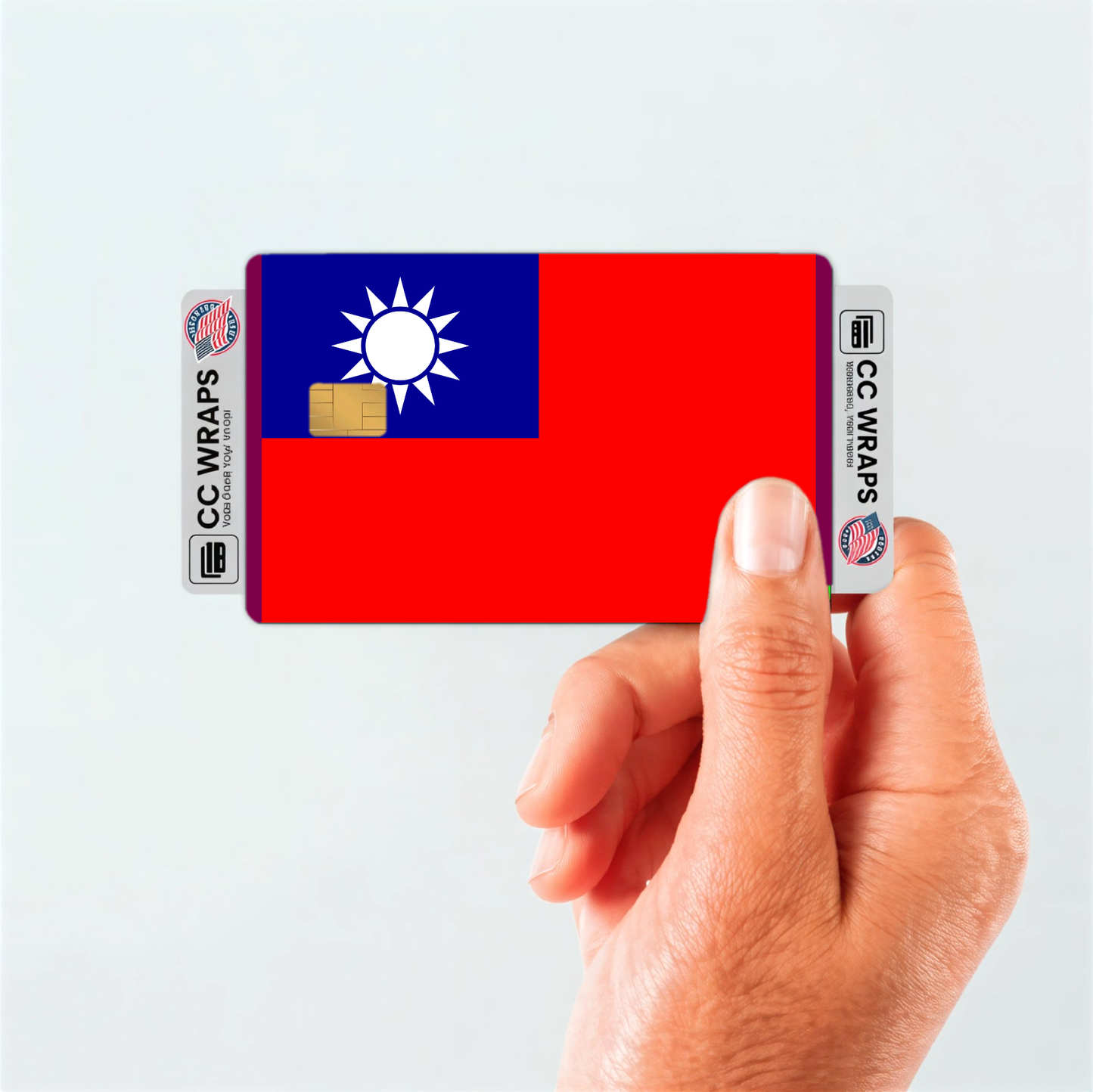 2PK Taiwan, Province of China Flag Credit Card Sticker Skin Vinyl Decal Protector