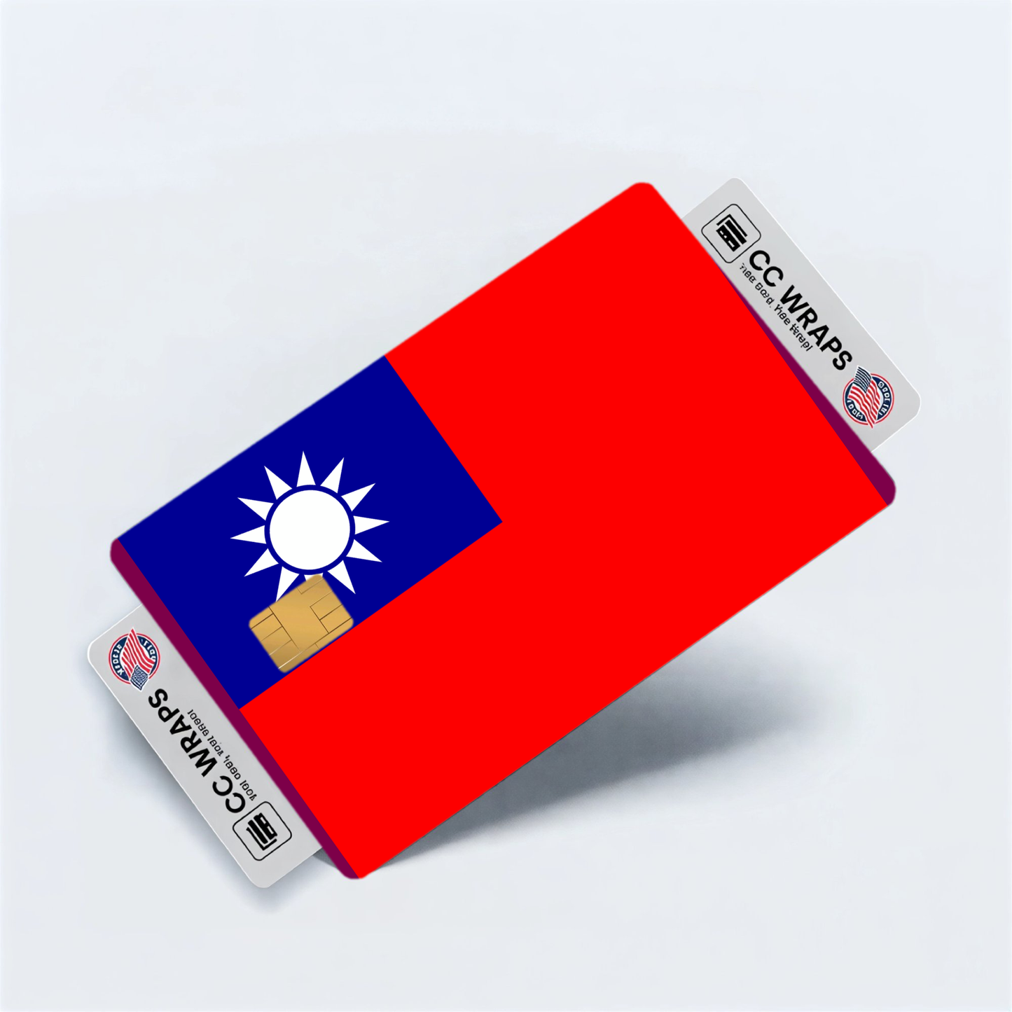 2PK Taiwan, Province of China Flag Credit Card Sticker Skin Vinyl Decal Protector