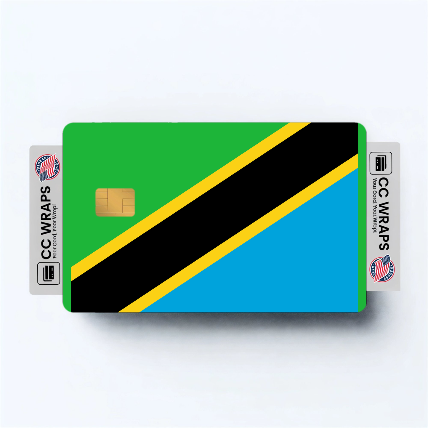 2PK Tanzania, United Republic of Flag Credit Card Sticker Skin Vinyl Decal Protector