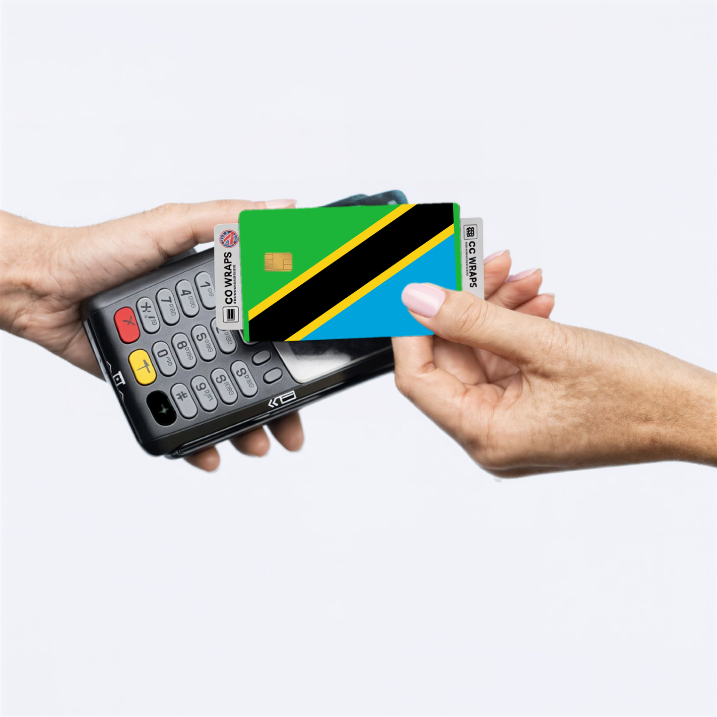 2PK Tanzania, United Republic of Flag Credit Card Sticker Skin Vinyl Decal Protector