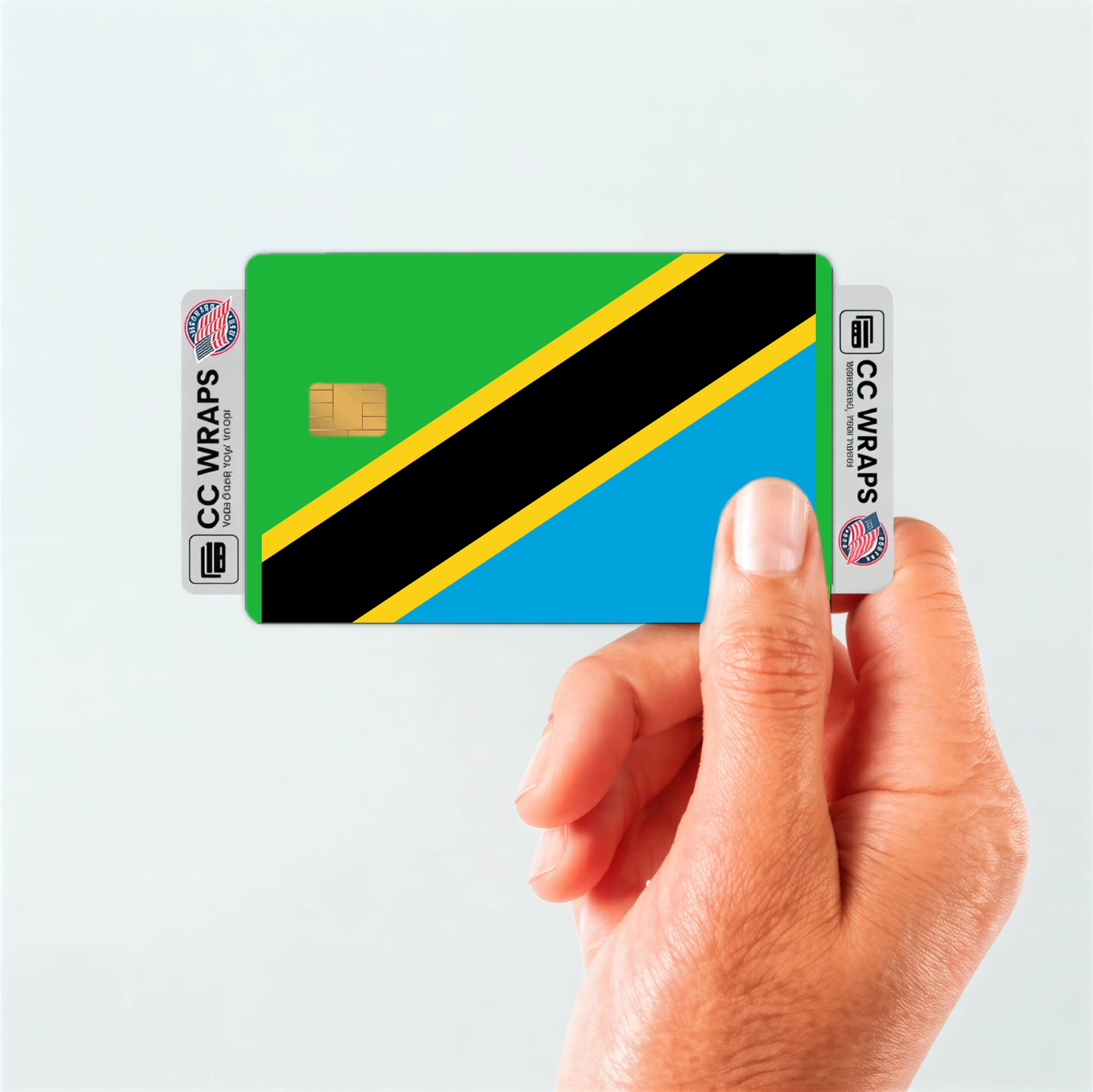 2PK Tanzania, United Republic of Flag Credit Card Sticker Skin Vinyl Decal Protector