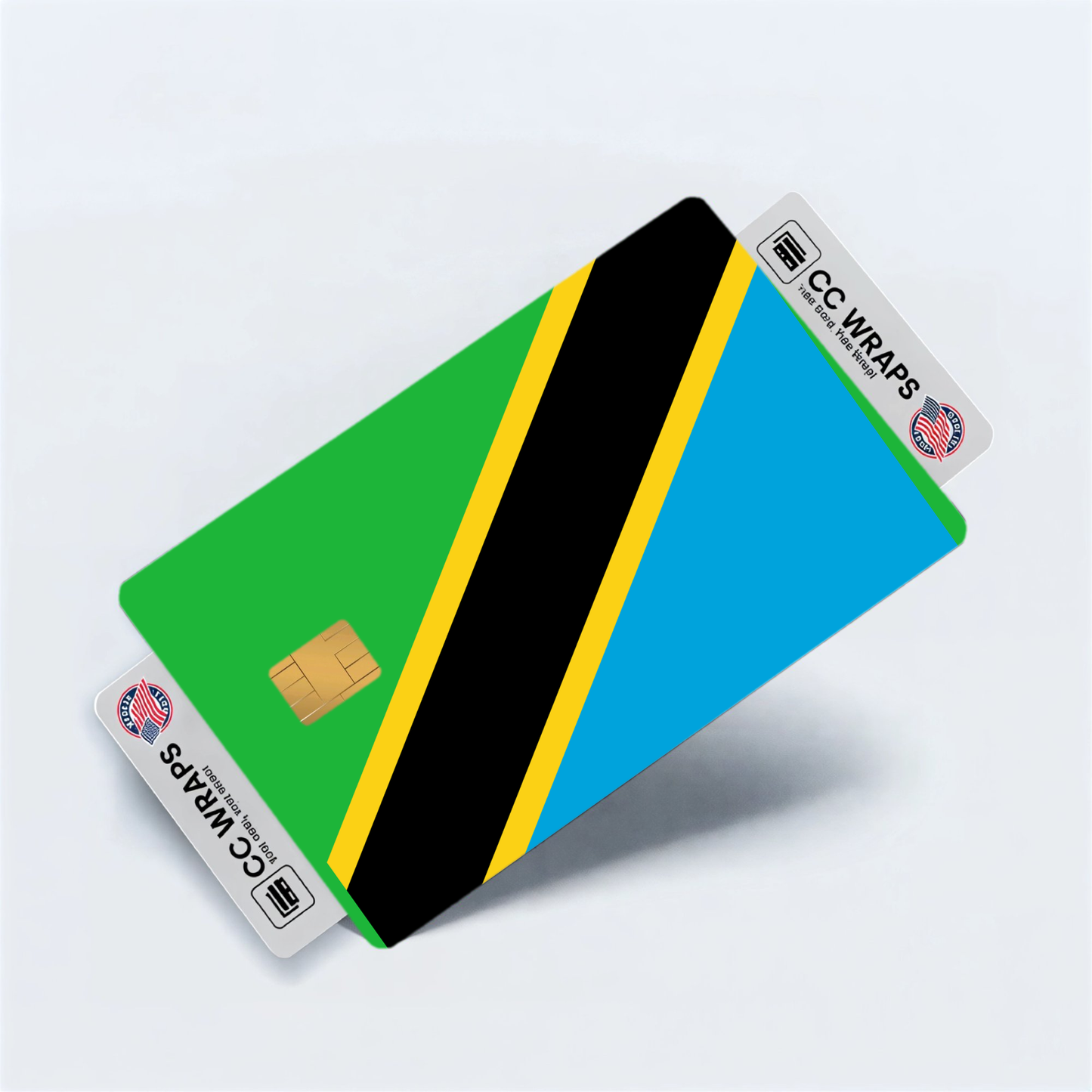 2PK Tanzania, United Republic of Flag Credit Card Sticker Skin Vinyl Decal Protector