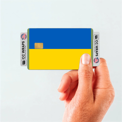 2PK Ukraine Flag Credit Card Sticker Skin Vinyl Decal Protector