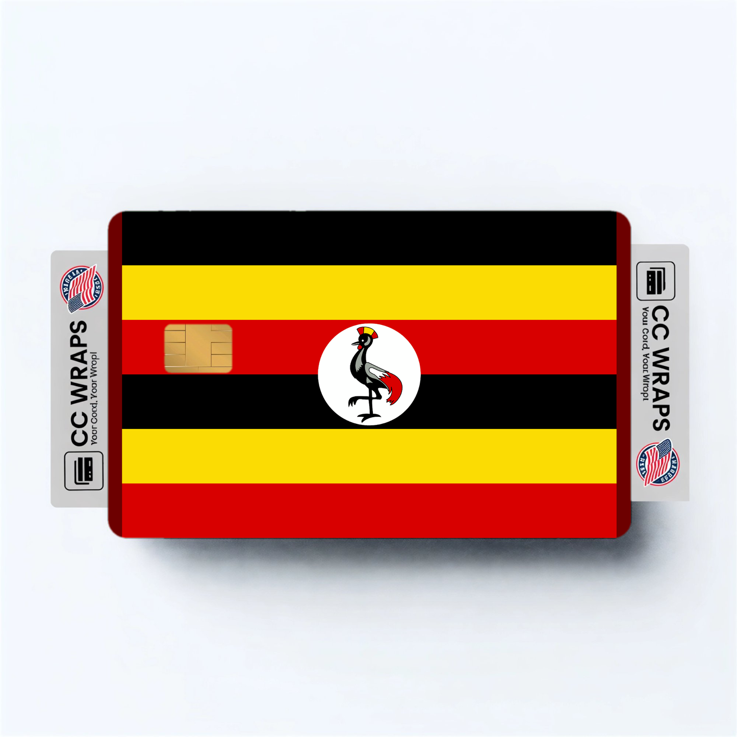 2PK Uganda Flag Credit Card Sticker Skin Vinyl Decal Protector