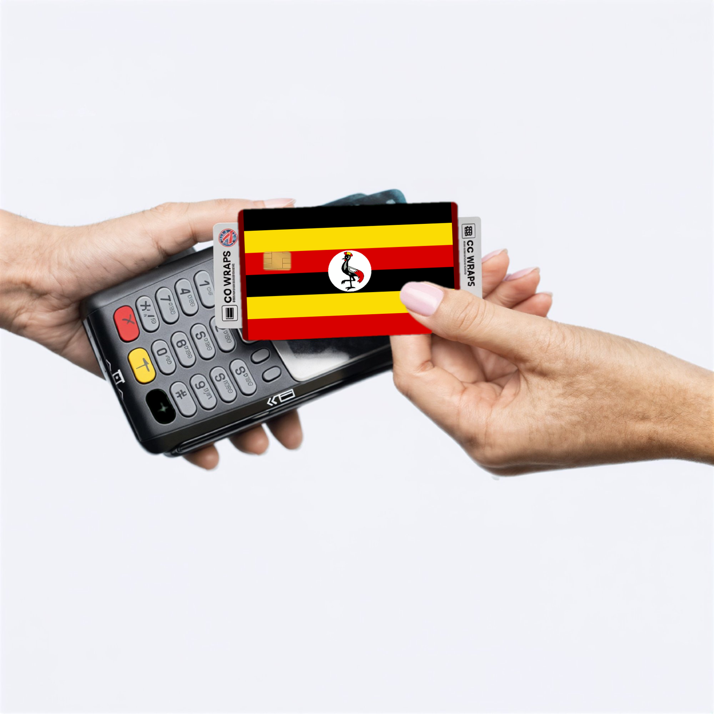2PK Uganda Flag Credit Card Sticker Skin Vinyl Decal Protector
