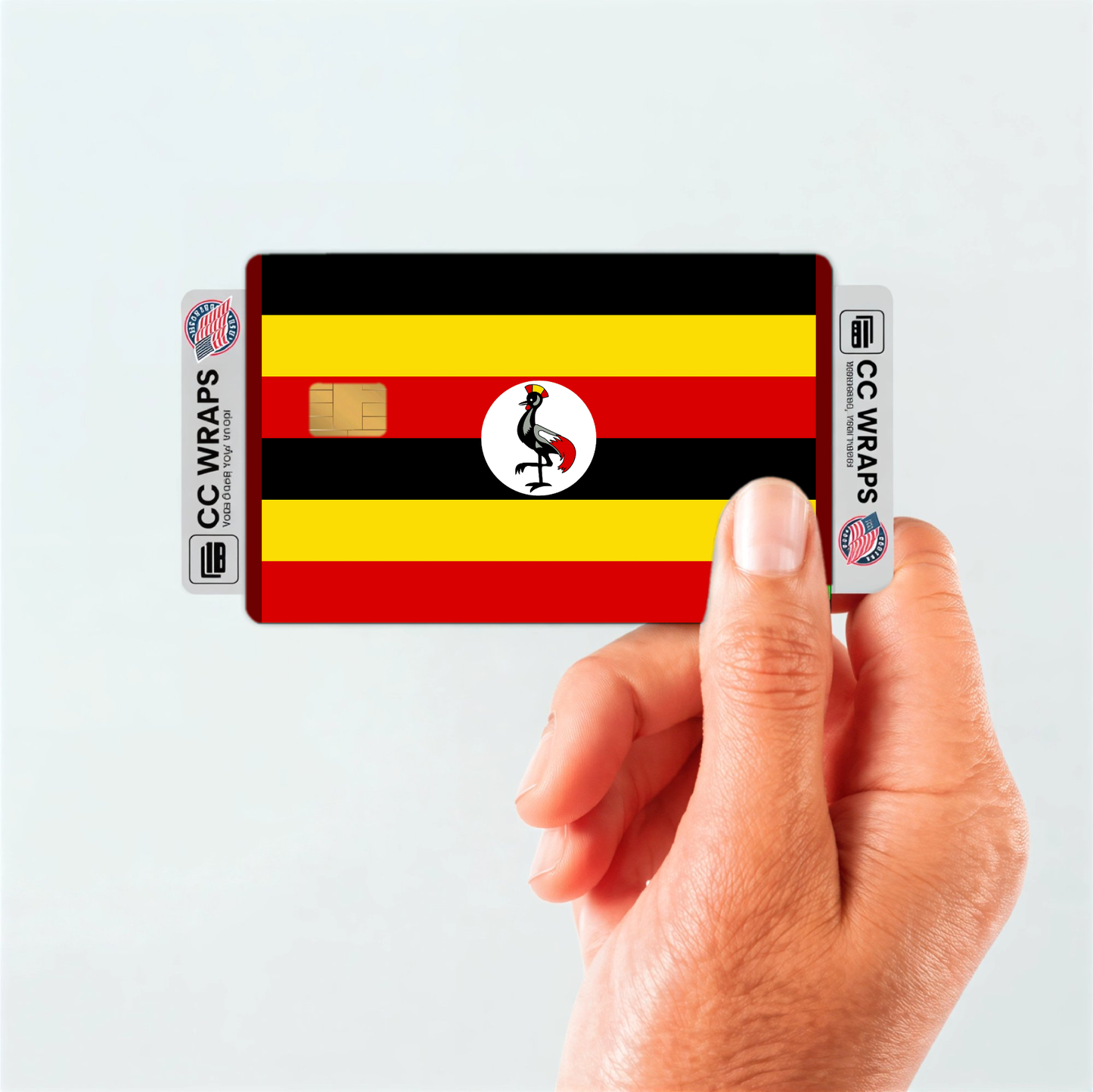 2PK Uganda Flag Credit Card Sticker Skin Vinyl Decal Protector