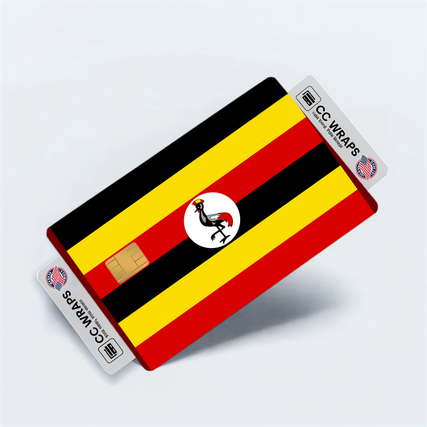 2PK Uganda Flag Credit Card Sticker Skin Vinyl Decal Protector