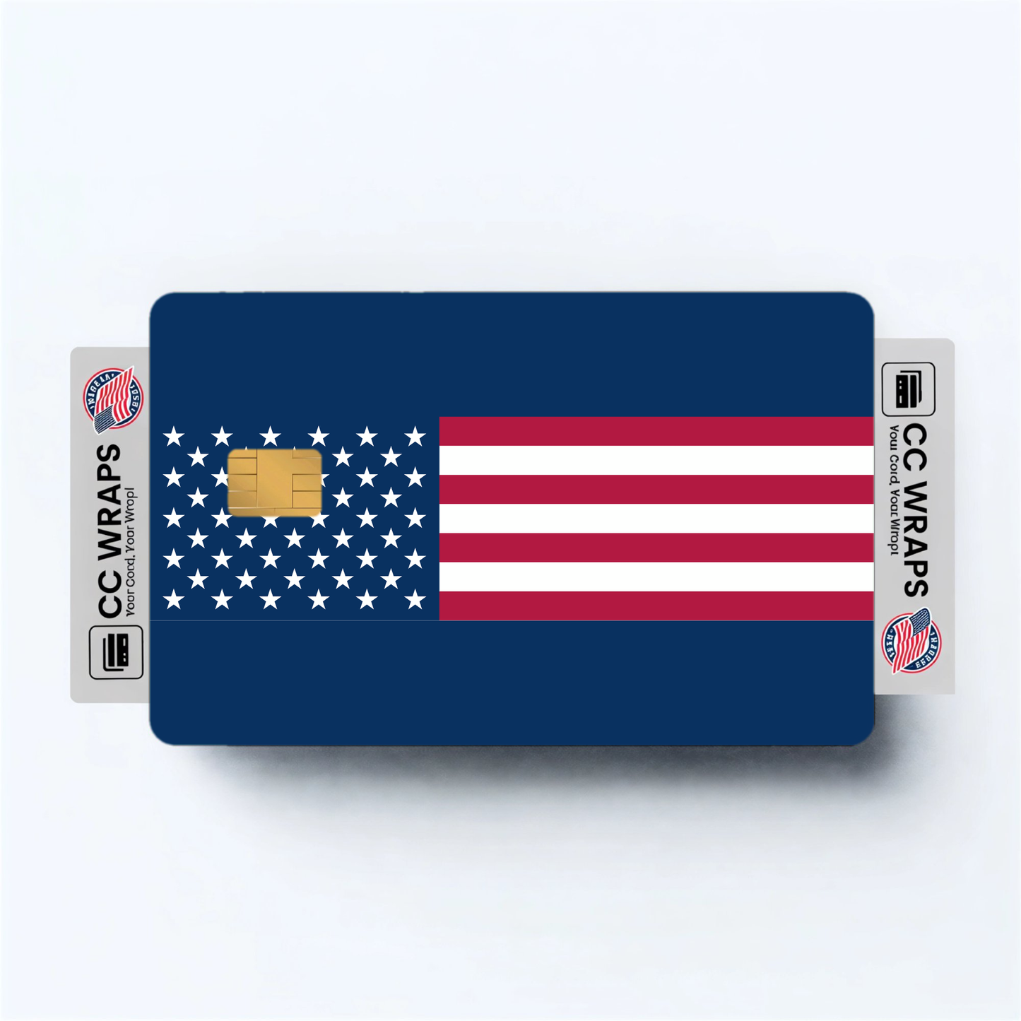 2PK United States Flag Credit Card Sticker Skin Vinyl Decal Protector