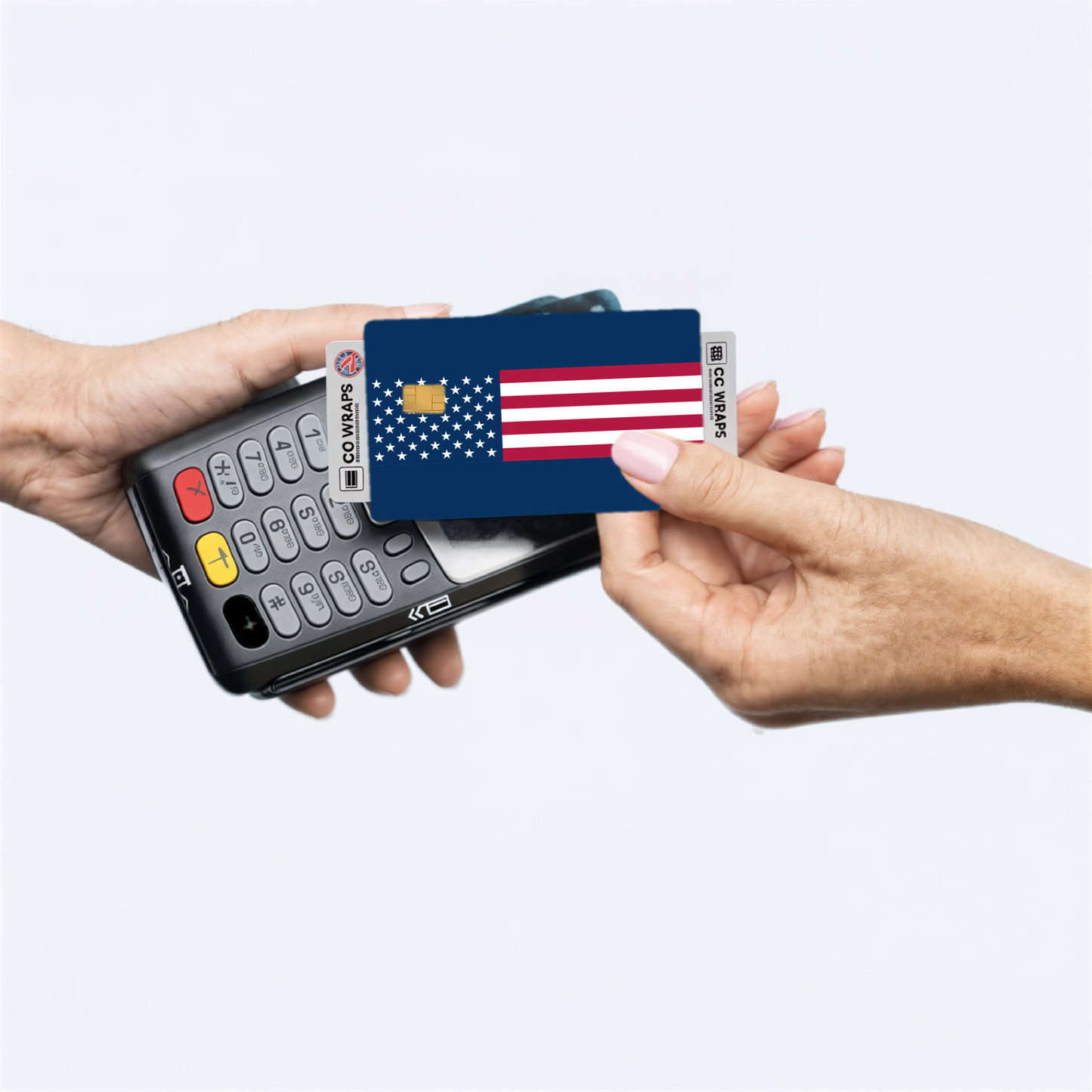 2PK United States Flag Credit Card Sticker Skin Vinyl Decal Protector