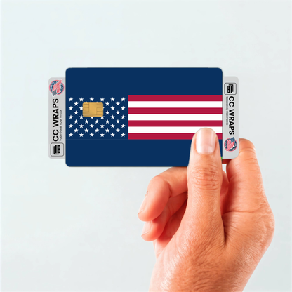 2PK United States Flag Credit Card Sticker Skin Vinyl Decal Protector