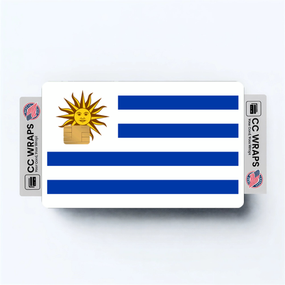 2PK Uruguay Flag Credit Card Sticker Skin Vinyl Decal Protector
