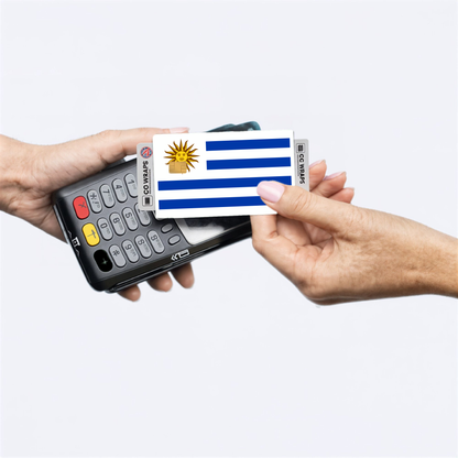 2PK Uruguay Flag Credit Card Sticker Skin Vinyl Decal Protector