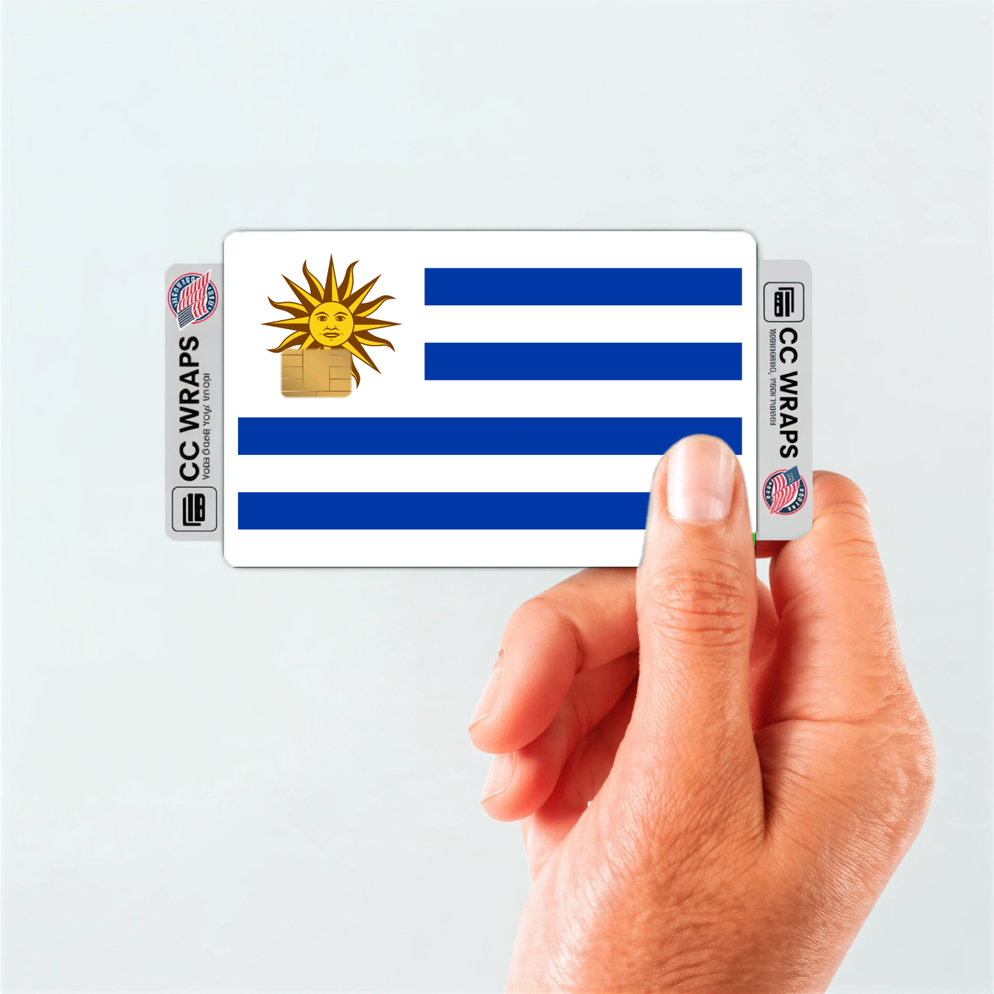 2PK Uruguay Flag Credit Card Sticker Skin Vinyl Decal Protector