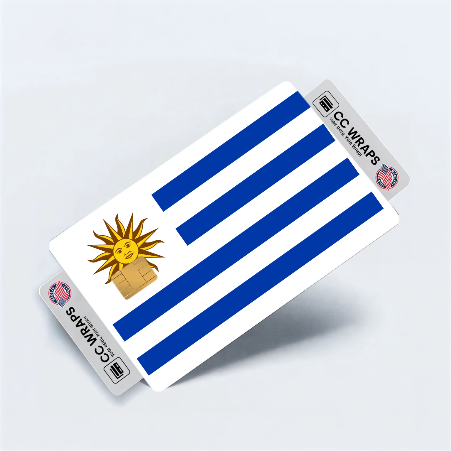 2PK Uruguay Flag Credit Card Sticker Skin Vinyl Decal Protector