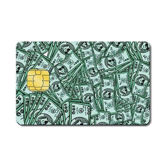 Funky Dollar Notes Custom Vinyl Credit Card Sticker by CC Wraps