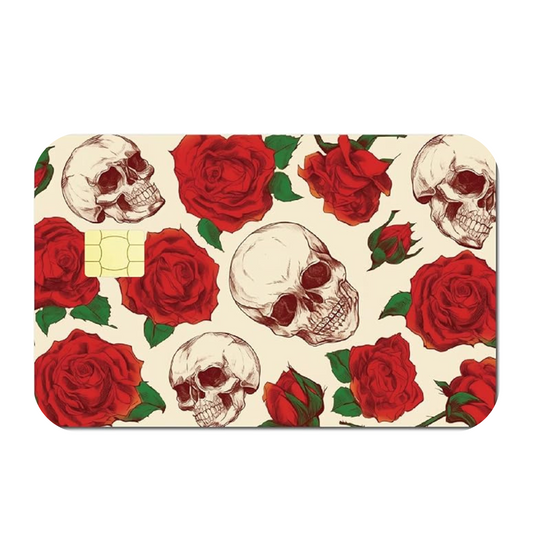 Death and Roses Custom Vinyl Credit Card Sticker by CC Wraps