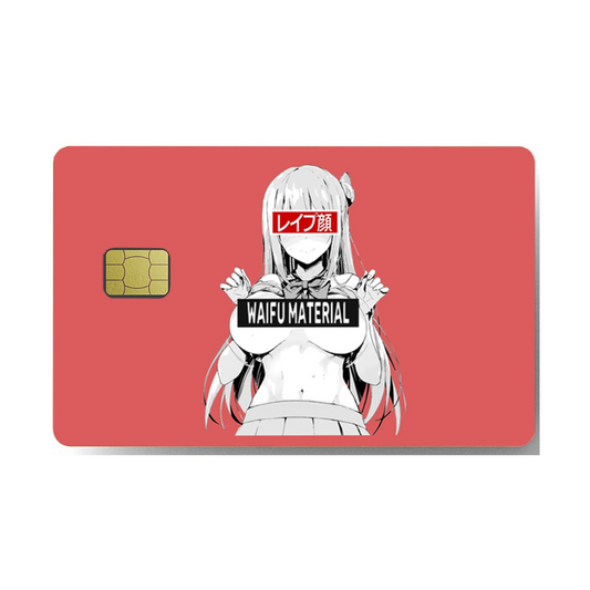 Waifu Material Custom Vinyl Credit Card Sticker by CC Wraps