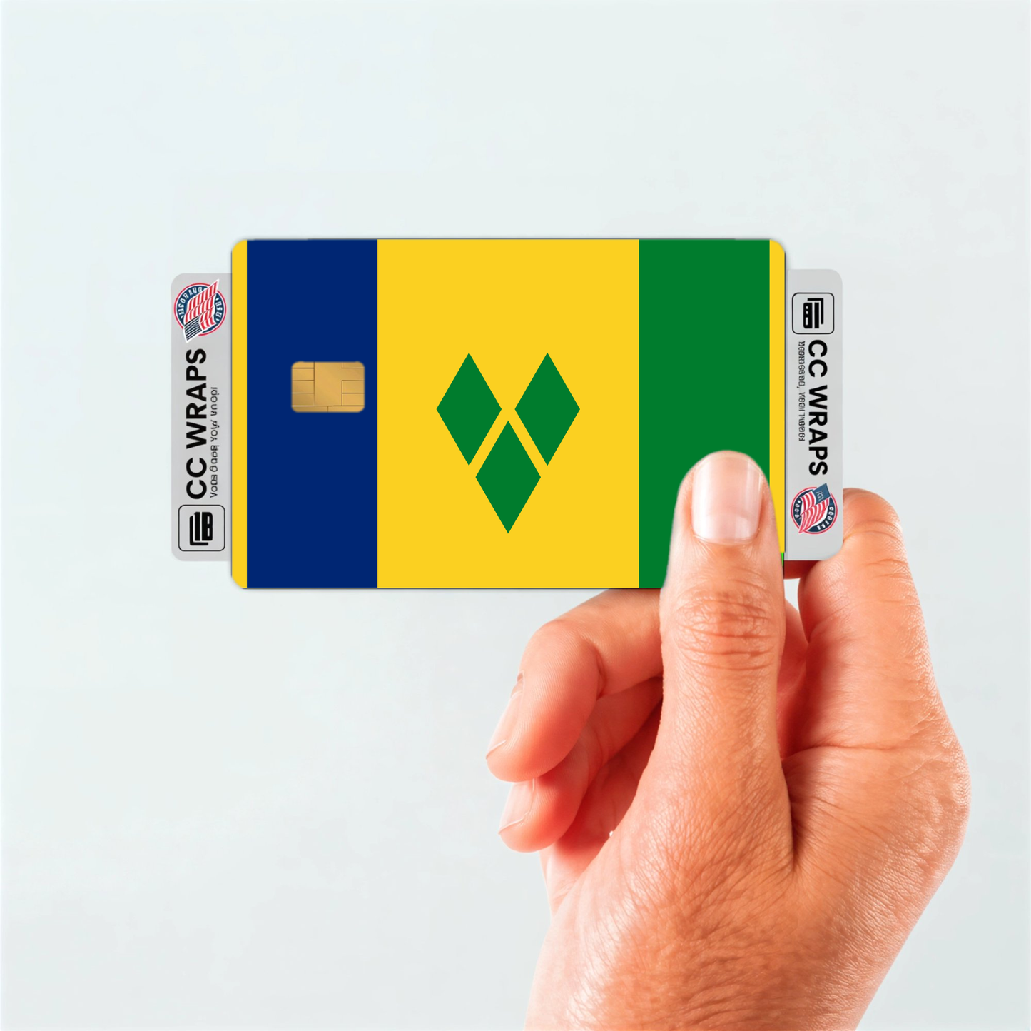 2PK Saint Vincent and the Grenadines Flag Credit Card Sticker Skin Vinyl Decal Prote