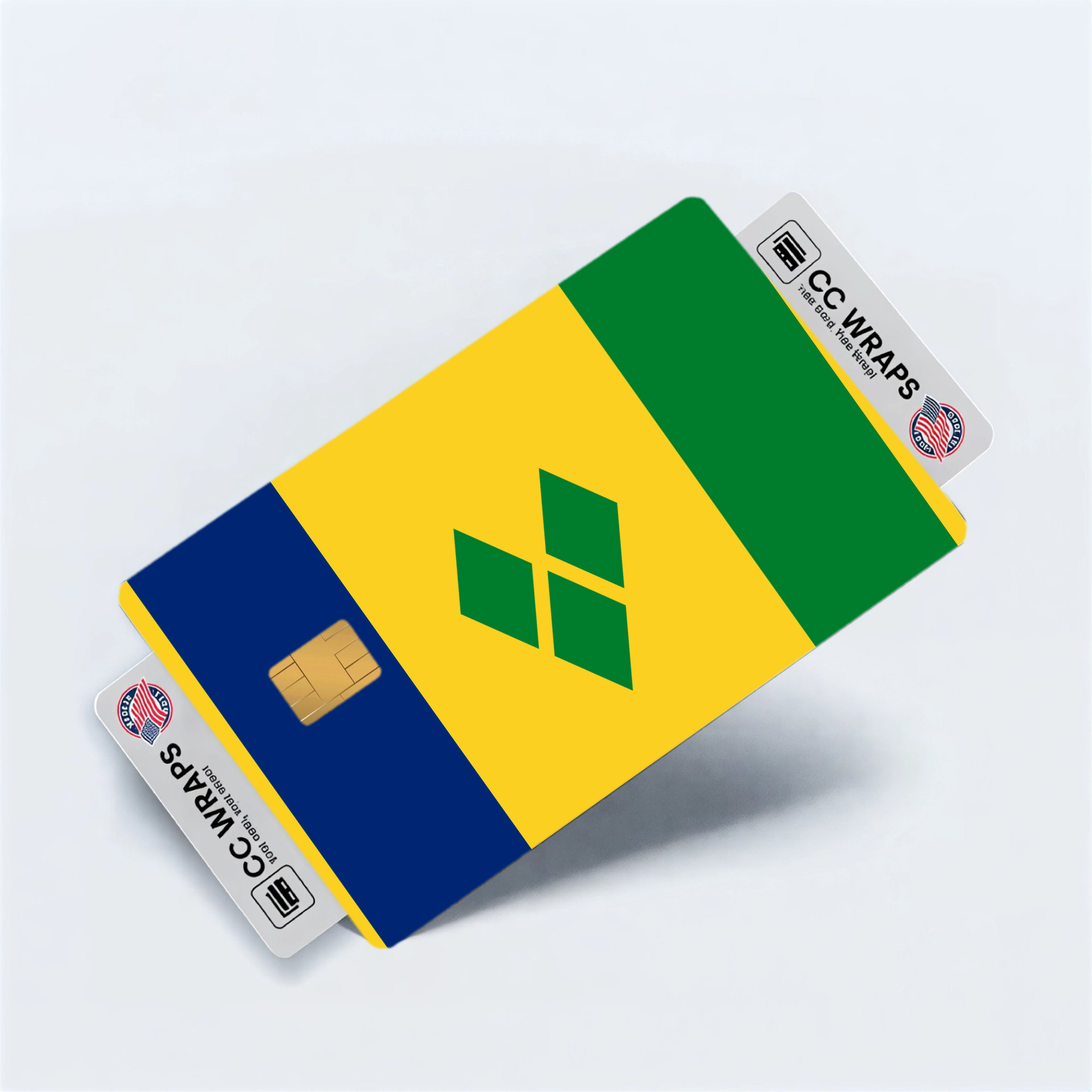 2PK Saint Vincent and the Grenadines Flag Credit Card Sticker Skin Vinyl Decal Prote