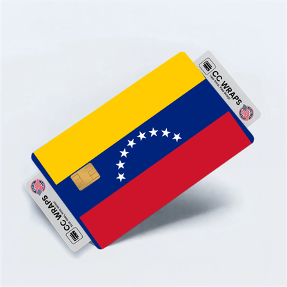 2PK Venezuela, Bolivarian Republic of Flag Credit Card Sticker Skin Vinyl Decal Prot