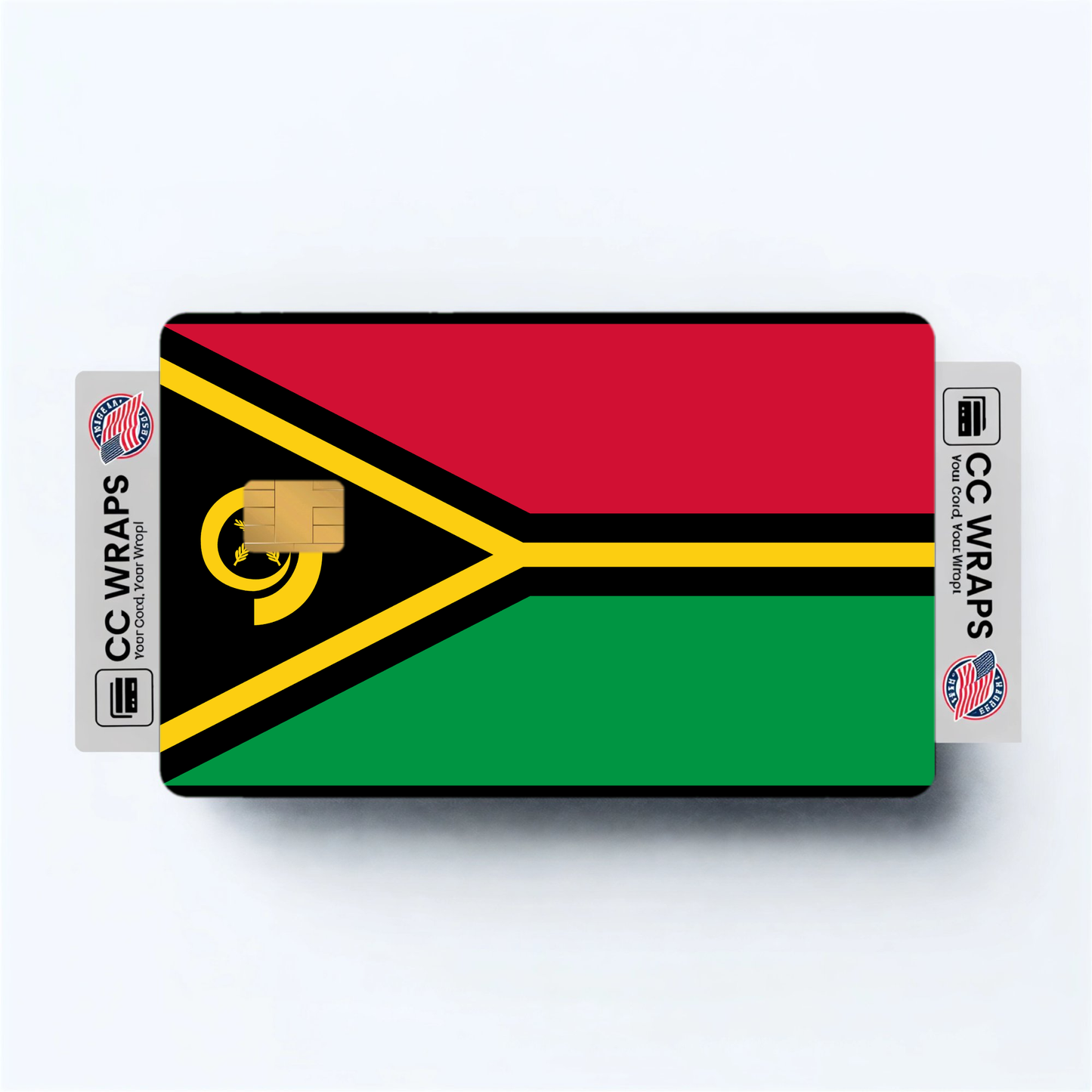 2PK Vanuatu Flag Credit Card Sticker Skin Vinyl Decal Protector