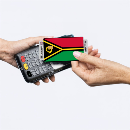 2PK Vanuatu Flag Credit Card Sticker Skin Vinyl Decal Protector
