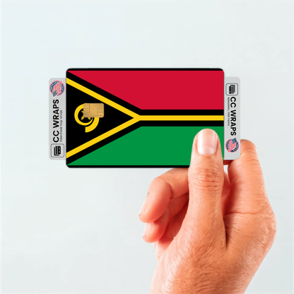 2PK Vanuatu Flag Credit Card Sticker Skin Vinyl Decal Protector