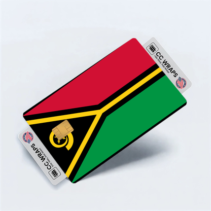 2PK Vanuatu Flag Credit Card Sticker Skin Vinyl Decal Protector