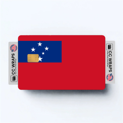 2PK Samoa Flag Credit Card Sticker Skin Vinyl Decal Protector