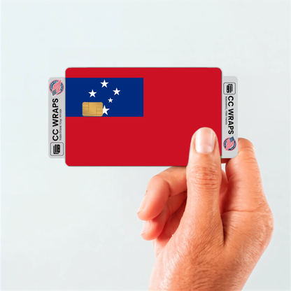 2PK Samoa Flag Credit Card Sticker Skin Vinyl Decal Protector