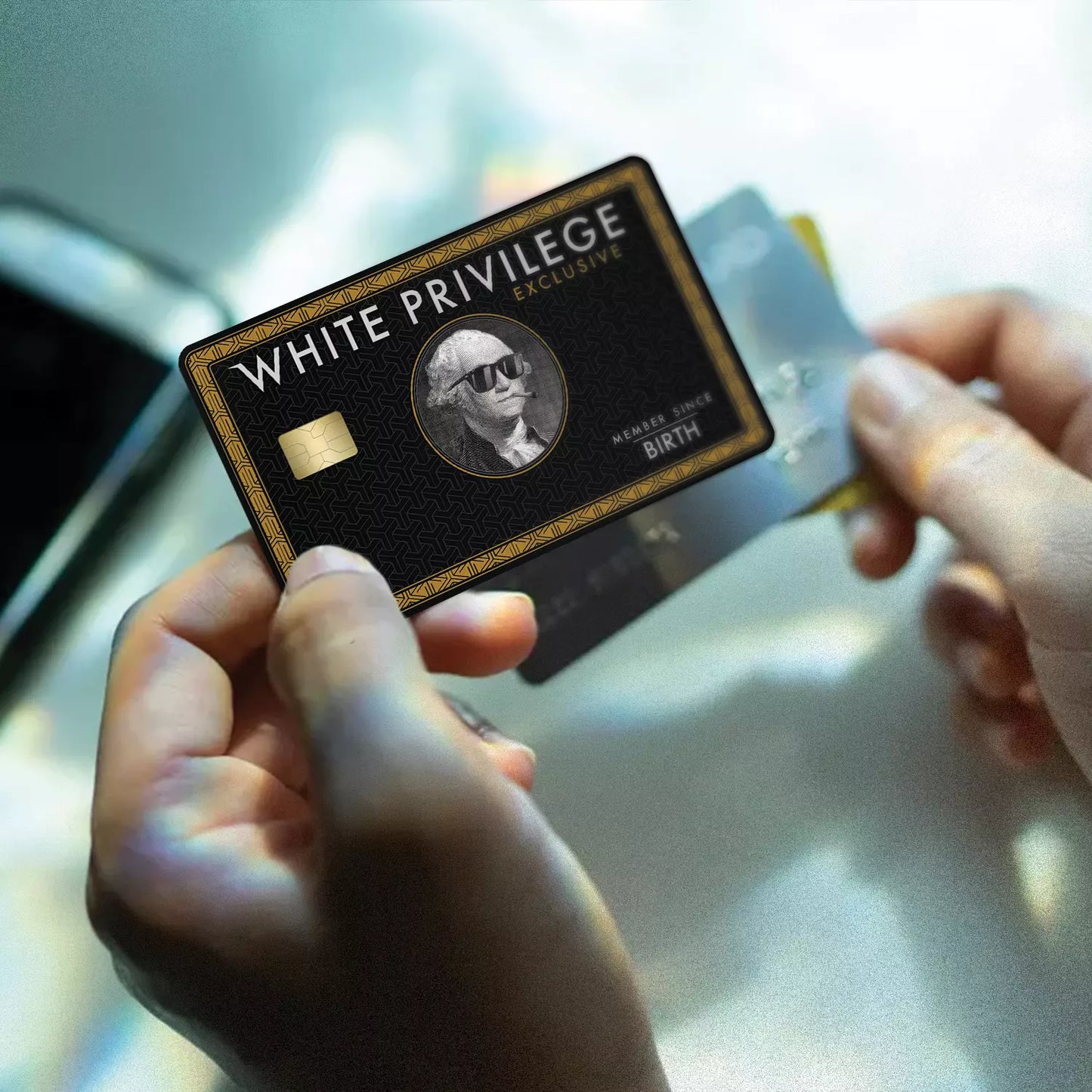 White Privilege Funny Fan Art Custom Vinyl Credit Card Sticker by CC Wraps