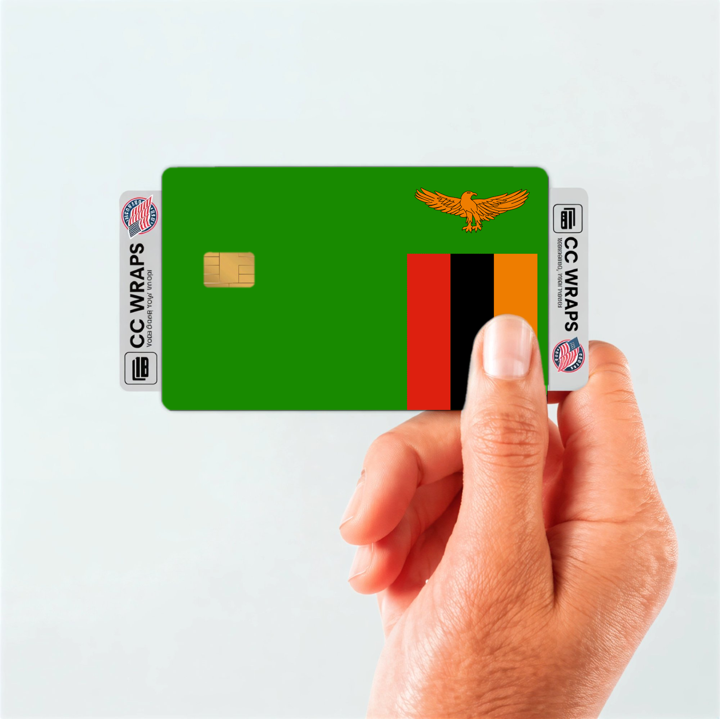 2PK Zambia Flag Credit Card Sticker Skin Vinyl Decal Protector