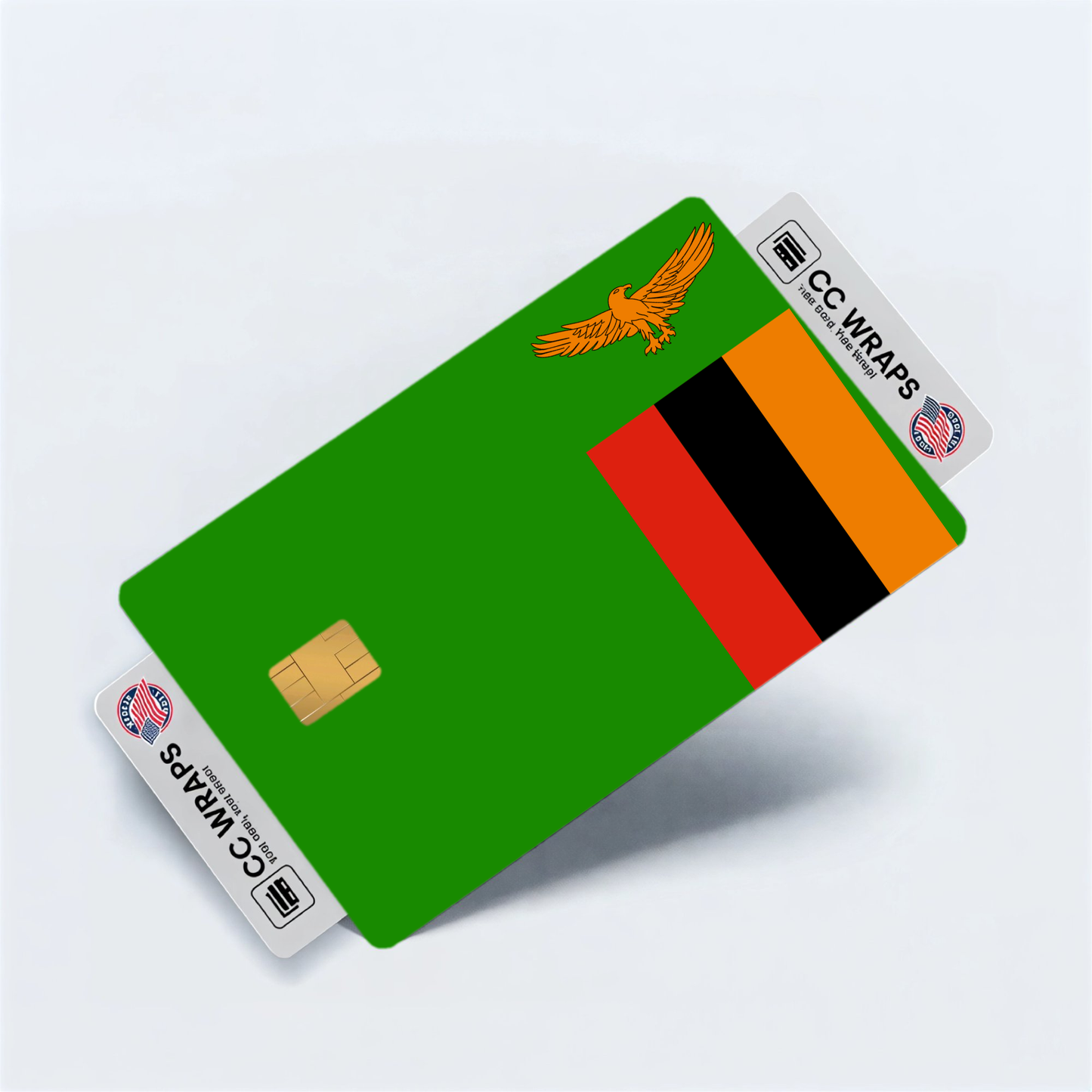 2PK Zambia Flag Credit Card Sticker Skin Vinyl Decal Protector