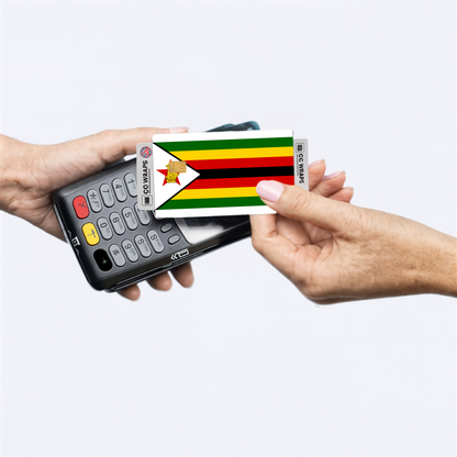 2PK Zimbabwe Flag Credit Card Sticker Skin Vinyl Decal Protector