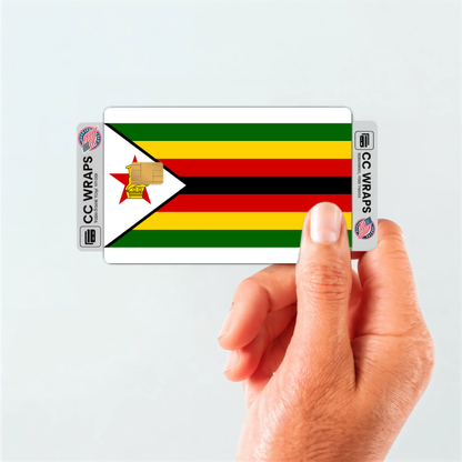 2PK Zimbabwe Flag Credit Card Sticker Skin Vinyl Decal Protector