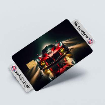 2PK Red Ferrari F8 Tributo In A Credit Card Skin - Vinyl Sticker Fits Debit Card