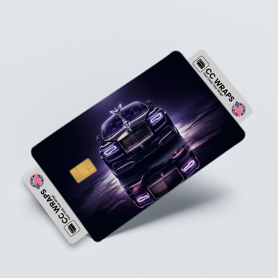 2PK Rollsroyce Wraith In Deep Credit Card Skin – Vinyl Sticker Fits Debit Card