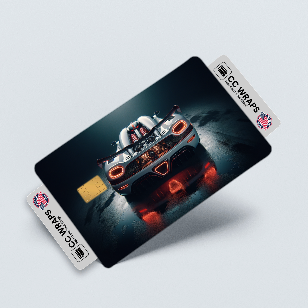 2PK White Koenigsegg Jesko In A Credit Card Skin – Vinyl Sticker Fits Debit Card