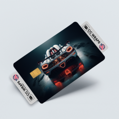 2PK White Koenigsegg Jesko In A Credit Card Skin – Vinyl Sticker Fits Debit Card