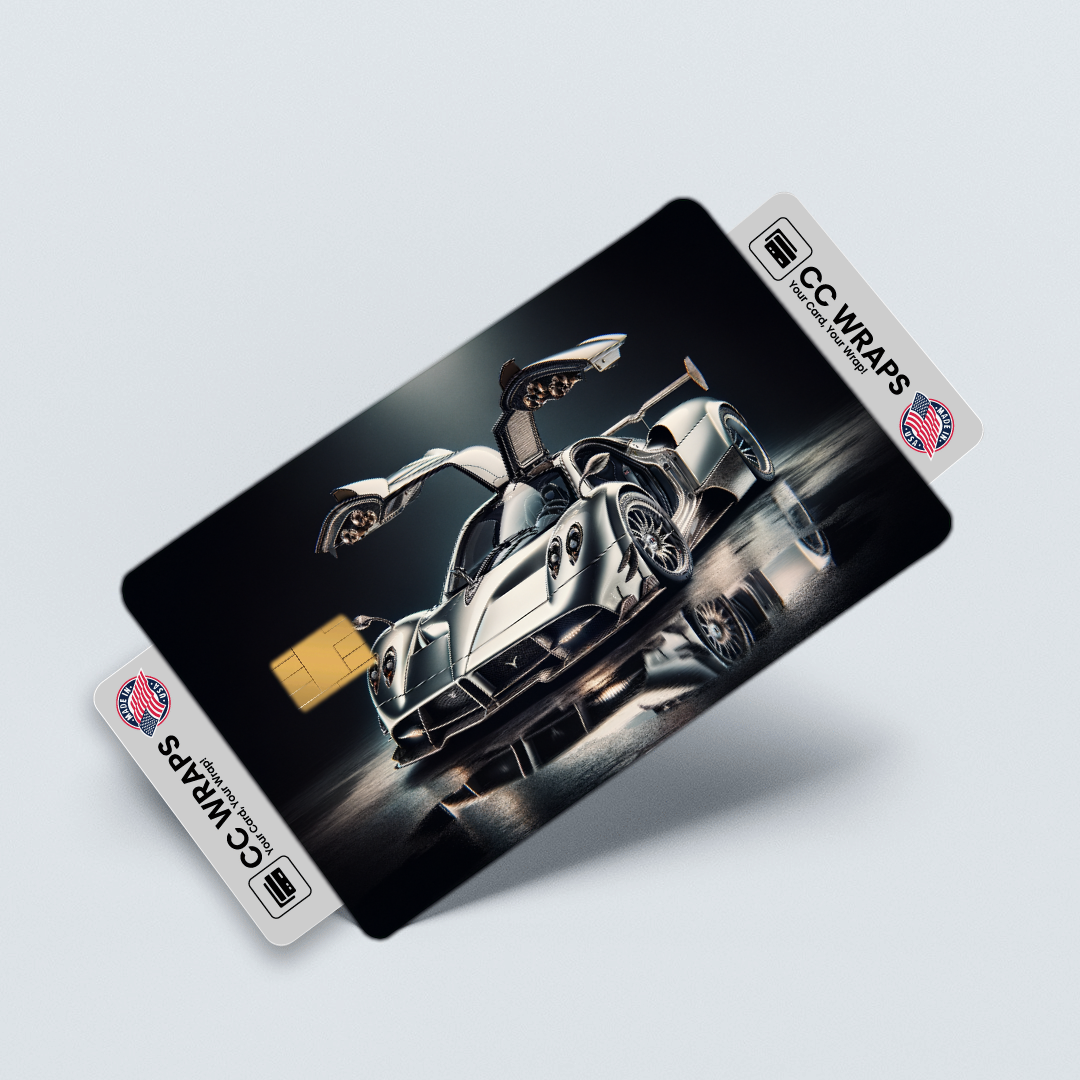 2PK Pagani Huayra In Polished Credit Card Skin – Vinyl Sticker Fits Debit Card