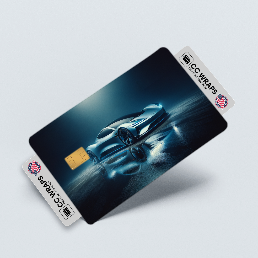 2PK Porsche Taycan Turbo S In Credit Card Skin – Vinyl Sticker Fits Debit Card