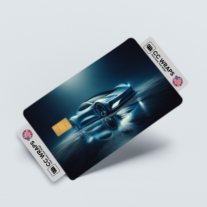 2PK Porsche Taycan Turbo S In Credit Card Skin – Vinyl Sticker Fits Debit Card