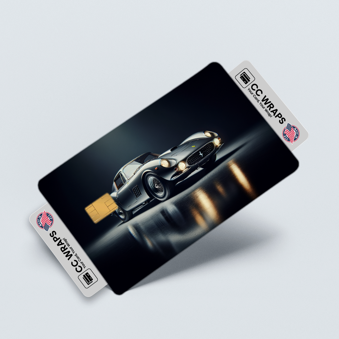 2PK Ferrari Roma In Grigio Medio Credit Card Skin – Vinyl Sticker Fits Debit Card