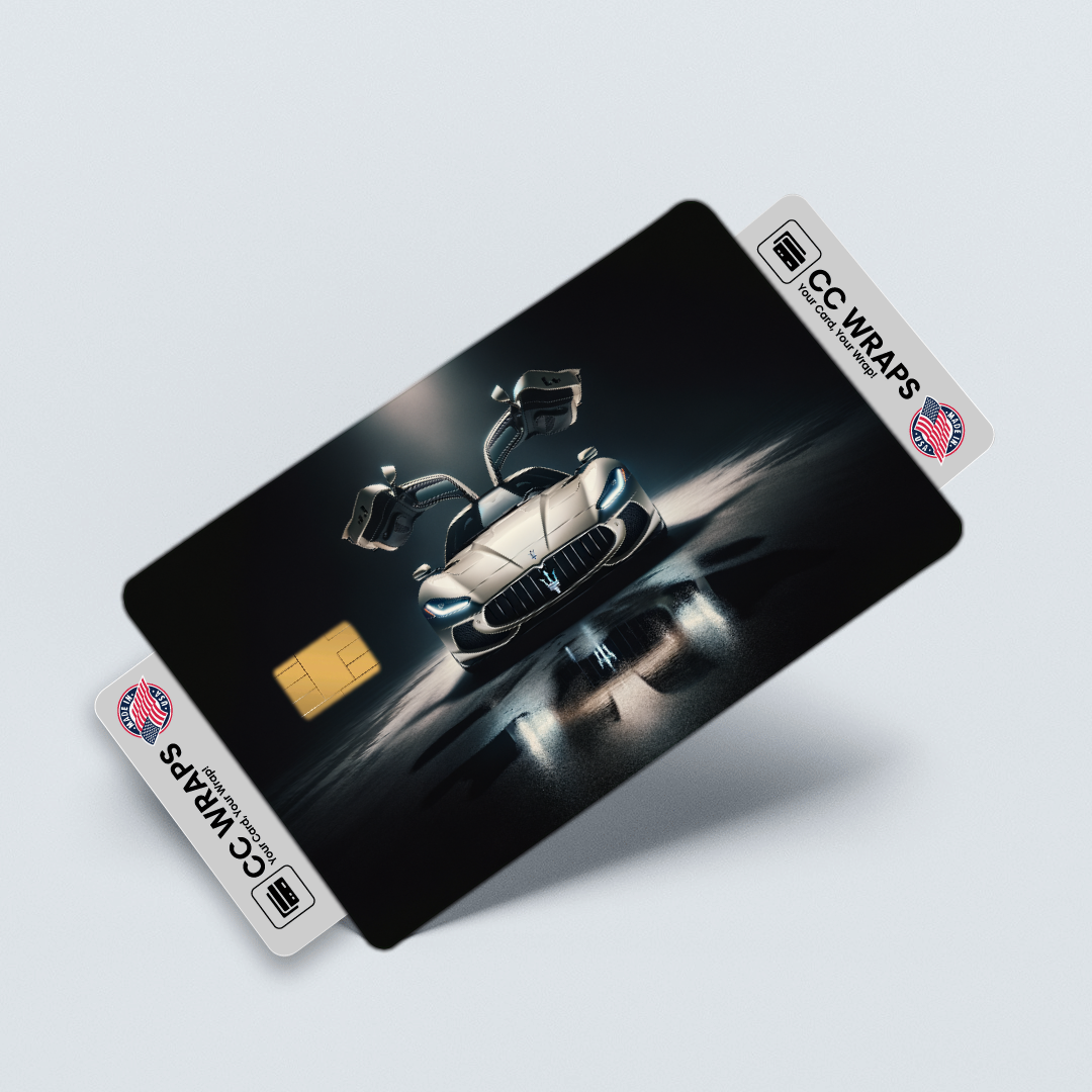 2PK Maserati Mc20 In Bianco Audace Credit Card Skin – Vinyl Sticker Fits Debit Card