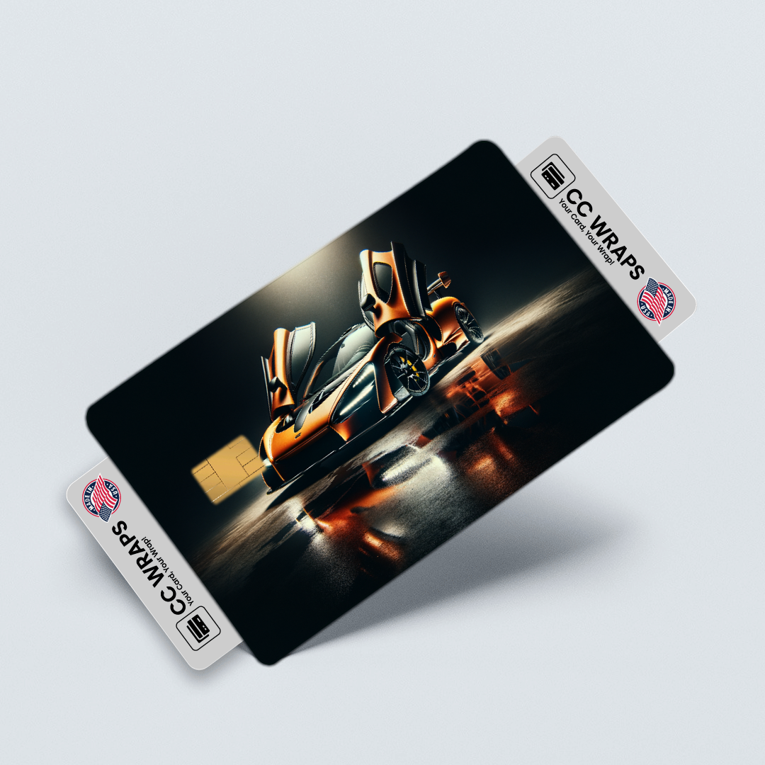 2PK Mclaren Senna In Papaya Orange Credit Card Skin – Vinyl Sticker Fits Debit Card