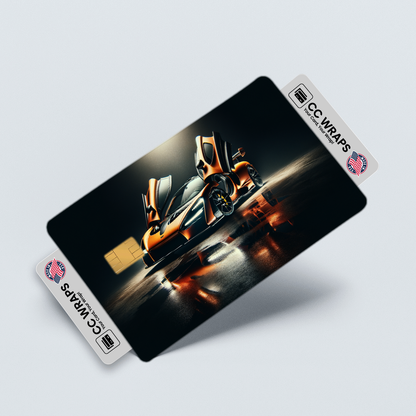2PK Mclaren Senna In Papaya Orange Credit Card Skin – Vinyl Sticker Fits Debit Card