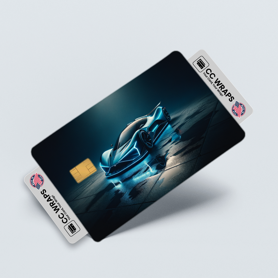 2PK Rimac Nevera In Electric Blue Credit Card Skin – Vinyl Sticker Fits Debit Card