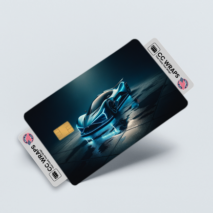 2PK Rimac Nevera In Electric Blue Credit Card Skin – Vinyl Sticker Fits Debit Card