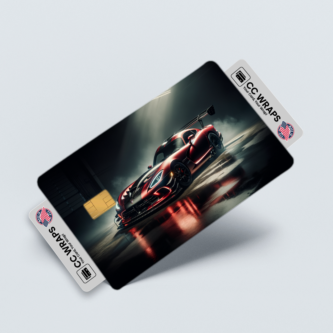 2PK Dodge Viper Acr In Matte Red Credit Card Skin – Vinyl Sticker Fits Debit Card